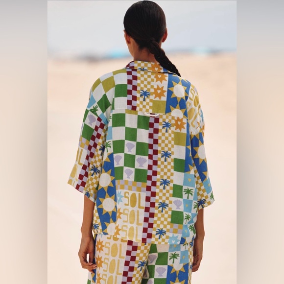 Anthropologie Celandine Linen Blend Short-Sleeve
Buttondown Shirt, SMALL NWT - Picture 2 of 4